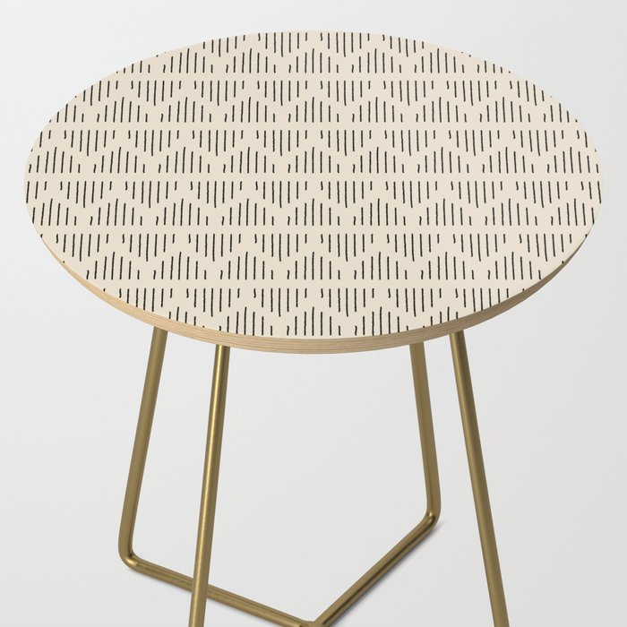 Modern Mudcloth 3, Black on Cream Side Table Gallery Image 2