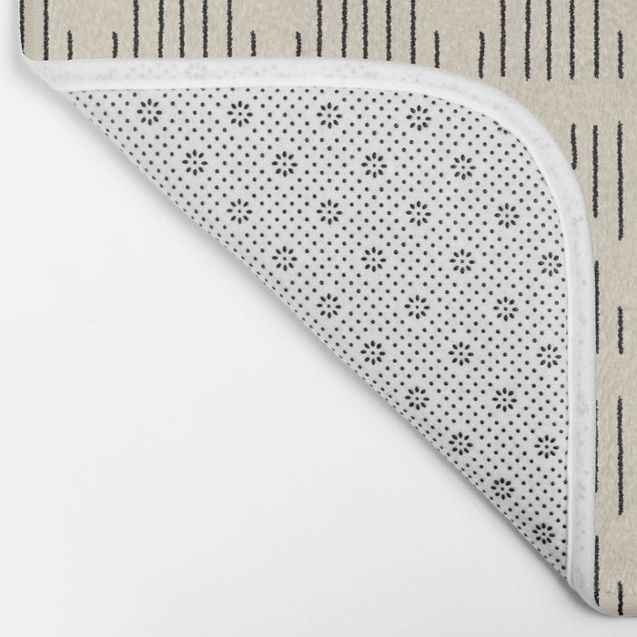 Modern Mudcloth 3, Black on Cream Bath Mat Gallery Image 2