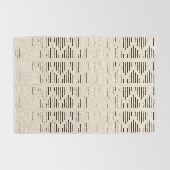 Modern Mudcloth 3, Black on Cream Rug Gallery Image 2