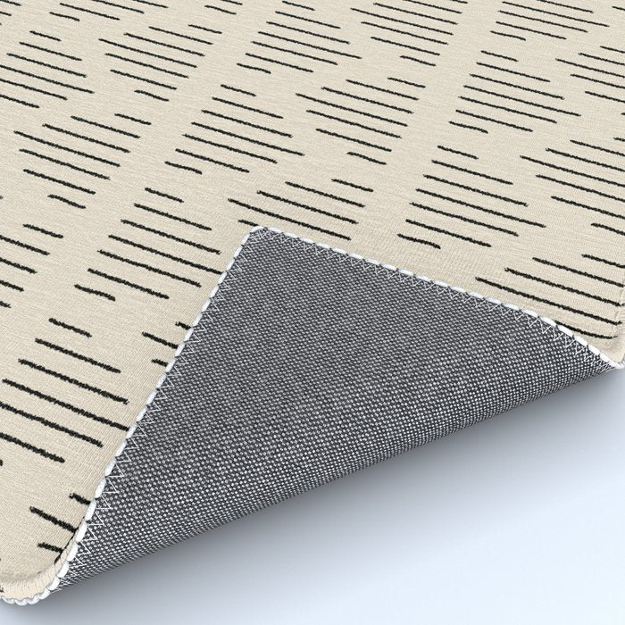 Modern Mudcloth 3, Black on Cream Rug Gallery Image 4