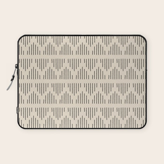 Modern Mudcloth 3, Black on Cream Laptop Sleeve Gallery Image 1
