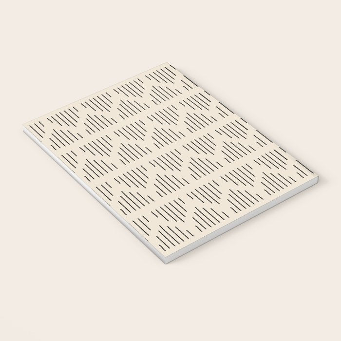 Modern Mudcloth 3, Black on Cream Notebook Gallery Image 3