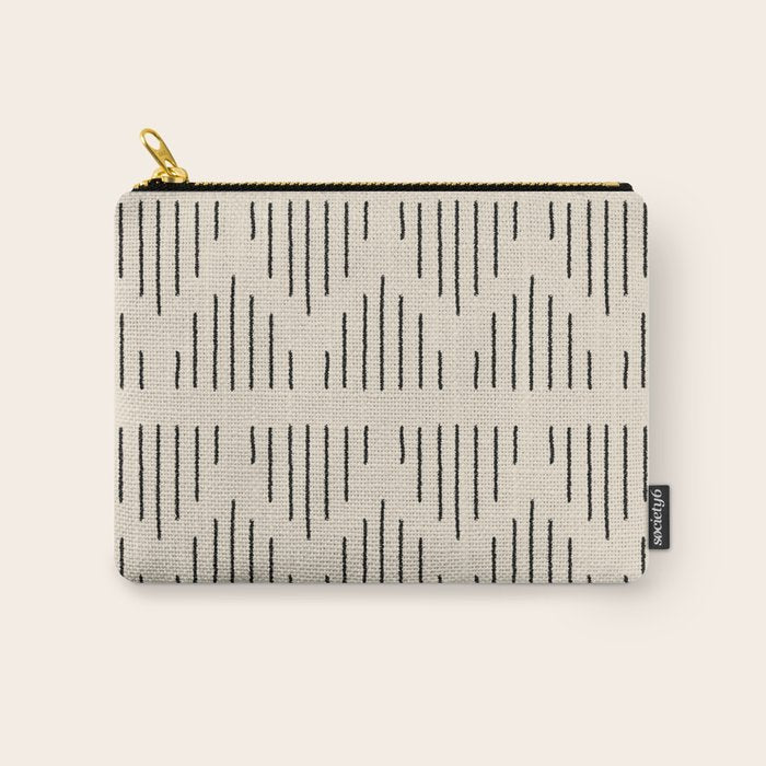 Modern Mudcloth 3, Black on Cream Carry All Pouch Gallery Image 1