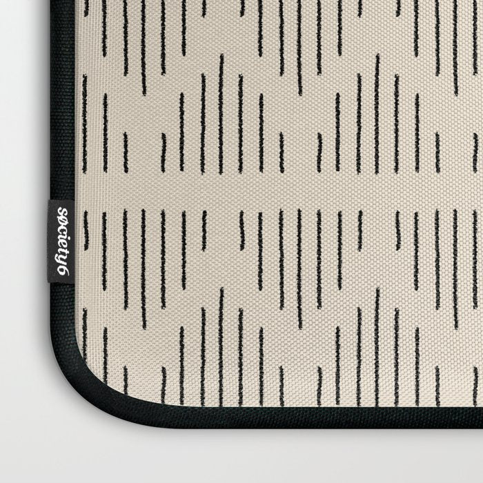 Modern Mudcloth 3, Black on Cream Laptop Sleeve Gallery Image 3