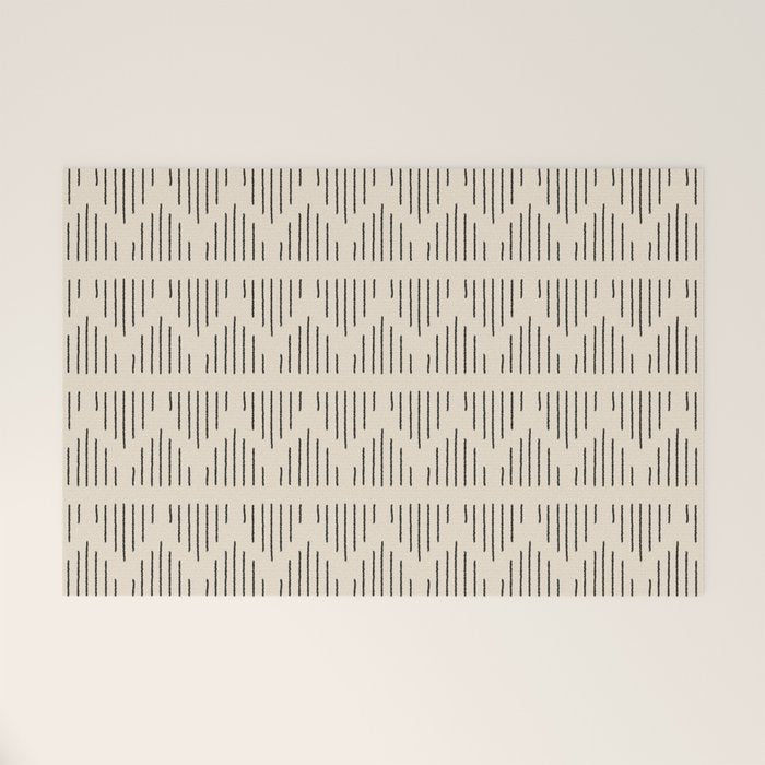 Modern Mudcloth 3, Black on Cream Welcome Mat Gallery Image 1