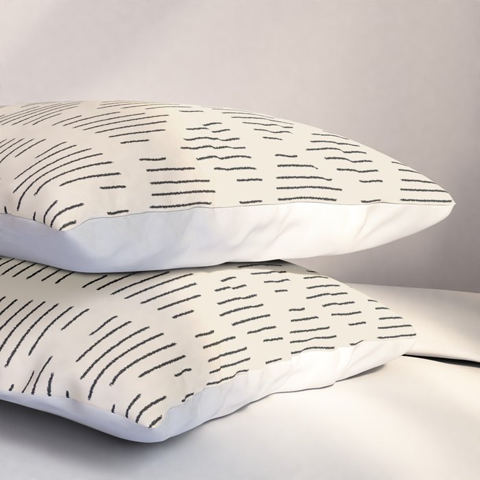 Modern Mudcloth 3, Black on Cream Pillow Sham Gallery Image 3