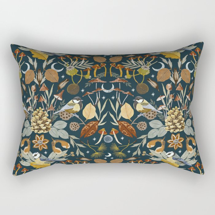 Birds in Autumn Night DP Rectangular Pillow Gallery Image 1