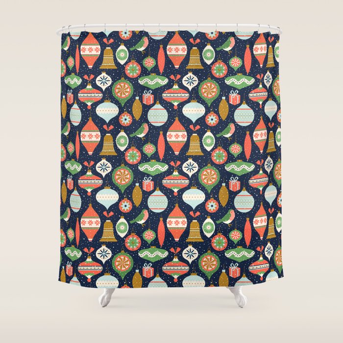 Merry Christmas Decor Shower Curtain Gallery Image 1