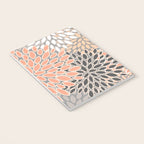 Modern, Flowers Print, Coral, Peach and Gray Notebook Gallery Image 3
