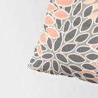 Modern, Flowers Print, Coral, Peach and Gray Pillow Sham Gallery Image 4