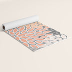 Modern, Flowers Print, Coral, Peach and Gray Yoga Mat Gallery Image 2