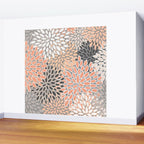 Modern, Flowers Print, Coral, Peach and Gray Wall Mural Gallery Image 2