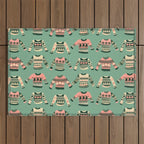 Christmas Sweaters - Vintage Blush Mint Palette Outdoor Rug Gallery Image 1