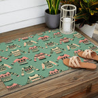 Christmas Sweaters - Vintage Blush Mint Palette Outdoor Rug Gallery Image 2