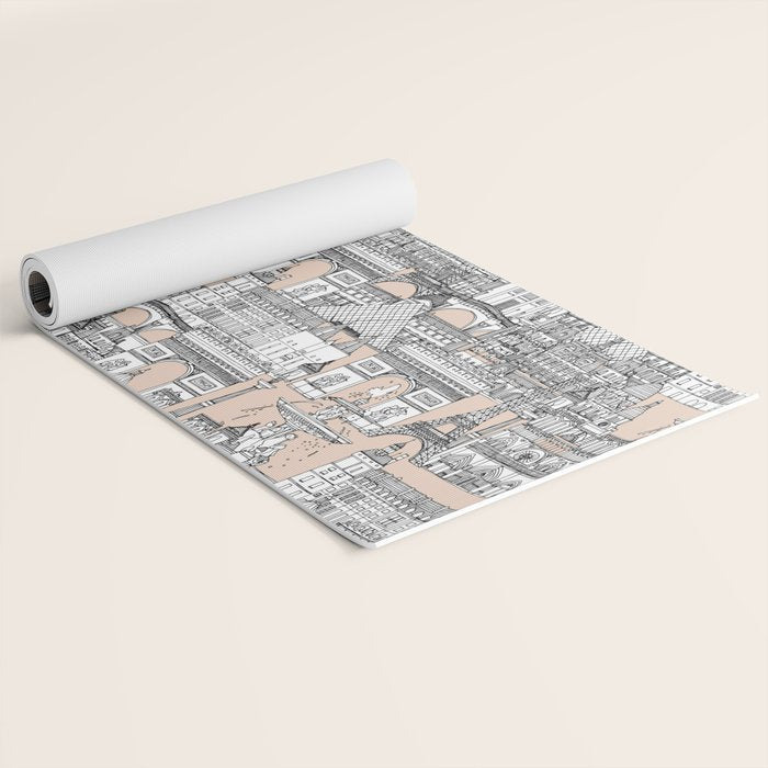 Paris toile sugar pink Yoga Mat Gallery Image 2