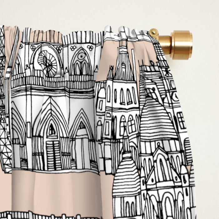 Paris toile sugar pink Window Curtain Gallery Image 2