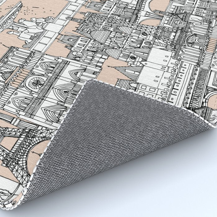 Paris toile sugar pink Rug Gallery Image 4