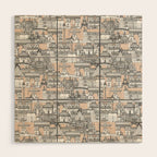 Paris toile sugar pink Wood Wall Art Gallery Image 1