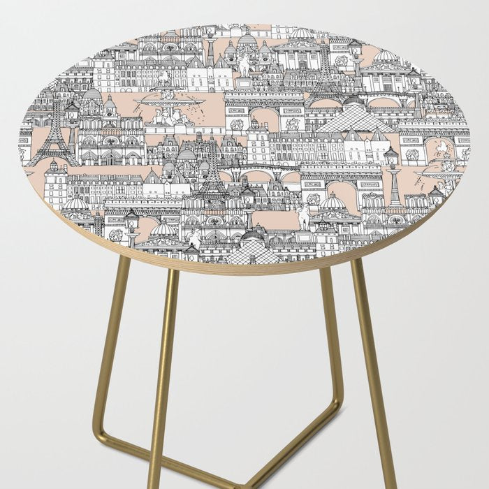 Paris toile sugar pink Side Table Gallery Image 2