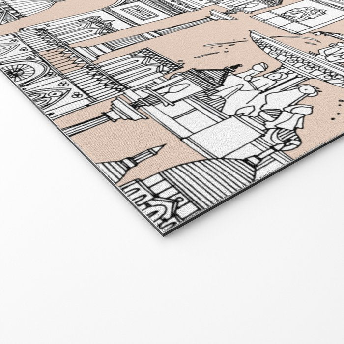 Paris toile sugar pink Welcome Mat Gallery Image 2