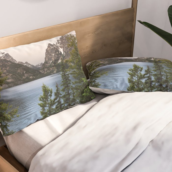 Grand Teton Wanderlust Lake Adventure - Nature Photography Pillow Sham Gallery Image 2