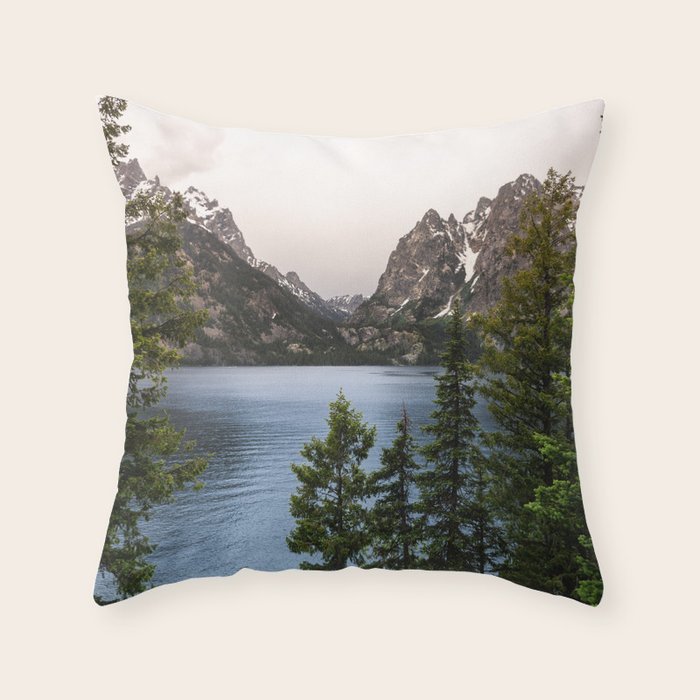 Grand Teton Wanderlust Lake Adventure - Nature Photography Throw Pillow Gallery Image 6