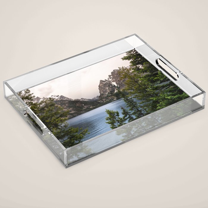 Grand Teton Wanderlust Lake Adventure - Nature Photography Acrylic Tray Gallery Image 1