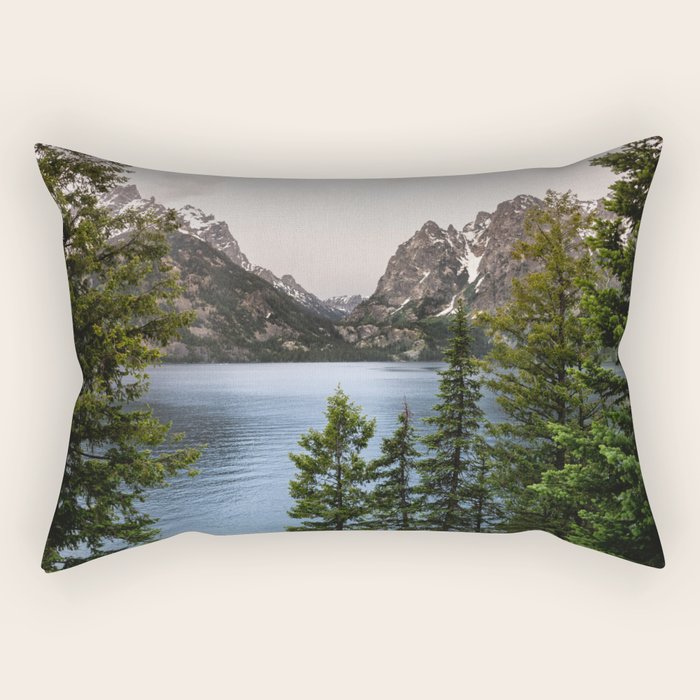 Grand Teton Wanderlust Lake Adventure - Nature Photography Rectangular Pillow Gallery Image 1