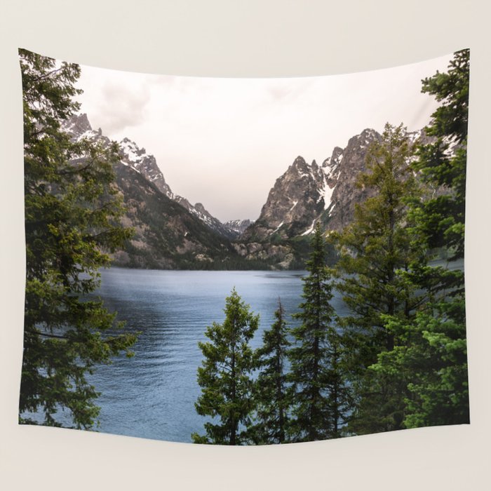 Grand Teton Wanderlust Lake Adventure - Nature Photography Wall Tapestry Gallery Image 1