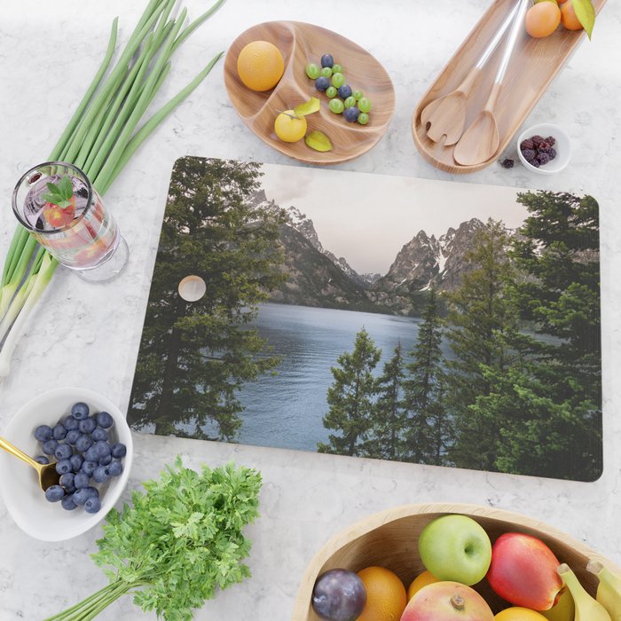 Grand Teton Wanderlust Lake Adventure - Nature Photography Cutting Board Gallery Image 2