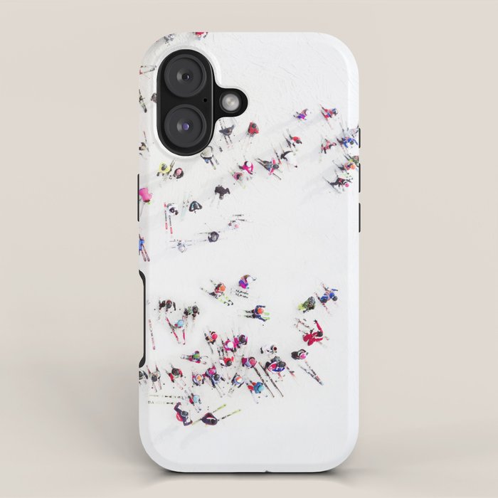 Aerial view of skiers iPhone Case