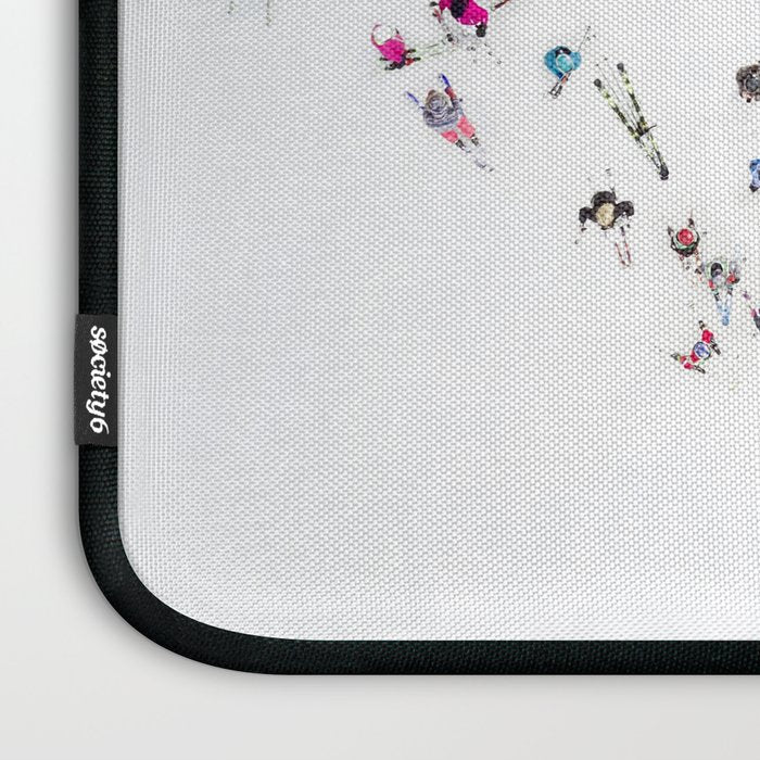 Aerial view of skiers Laptop Sleeve Gallery Image 3