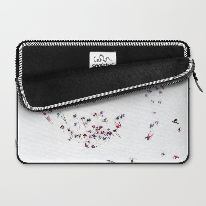 Aerial view of skiers Laptop Sleeve Gallery Image 2