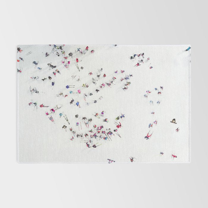 Aerial view of skiers Rug Gallery Image 2