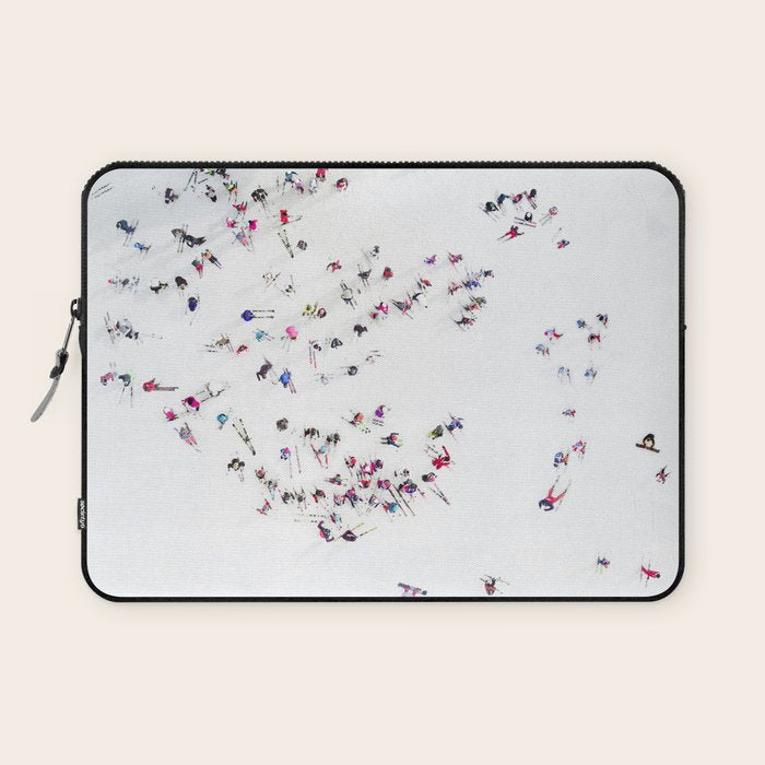 Aerial view of skiers Laptop Sleeve Gallery Image 1