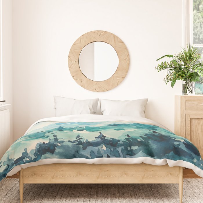 Watercolor Pine Trees 2 Duvet Cover Gallery Image 3