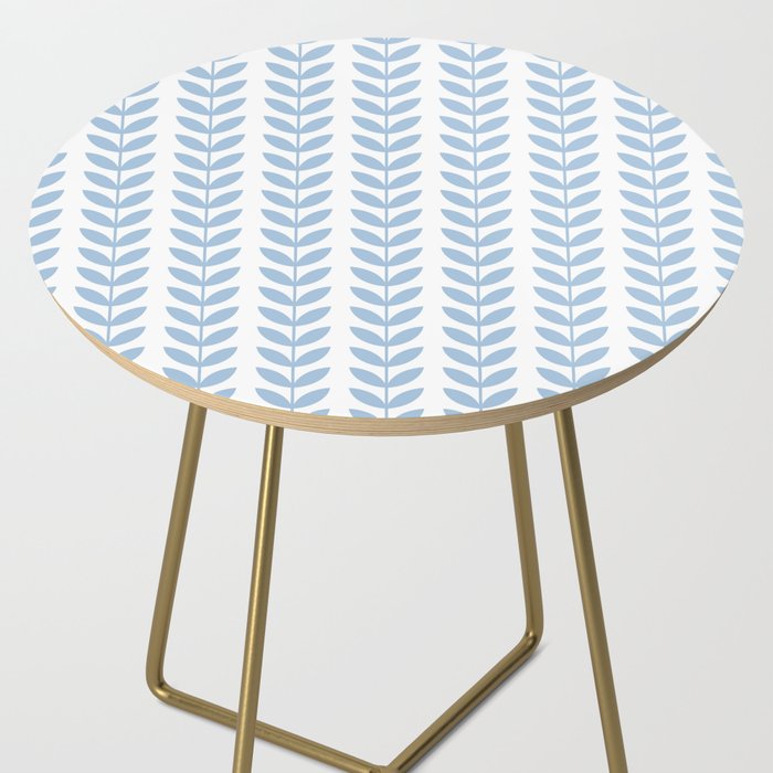 Pale Blue Scandinavian leaves pattern Side Table Gallery Image 2