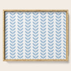 Pale Blue Scandinavian leaves pattern Serving Tray Gallery Image 1
