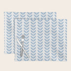 Pale Blue Scandinavian leaves pattern Placemat Gallery Image 1