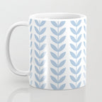 Pale Blue Scandinavian leaves pattern Coffee Mug Gallery Image 3
