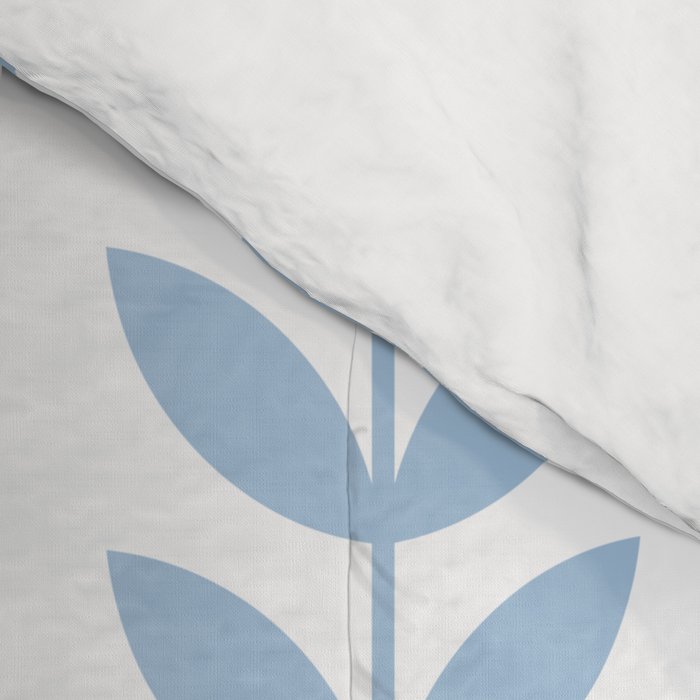 Pale Blue Scandinavian leaves pattern Comforter Gallery Image 4