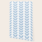 Pale Blue Scandinavian leaves pattern Wallpaper Gallery Image 2