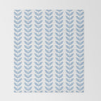Pale Blue Scandinavian leaves pattern Throw Blanket Gallery Image 2
