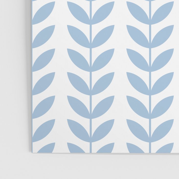 Pale Blue Scandinavian leaves pattern Poster Gallery Image 3
