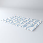 Pale Blue Scandinavian leaves pattern Rug Gallery Image 3