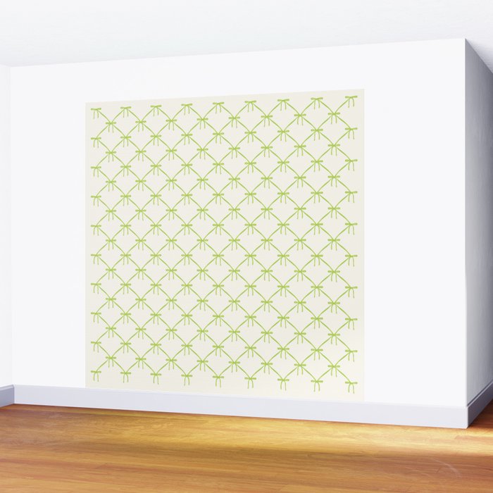 Bows & Ribbons Pattern V Green Wall Mural Gallery Image 2