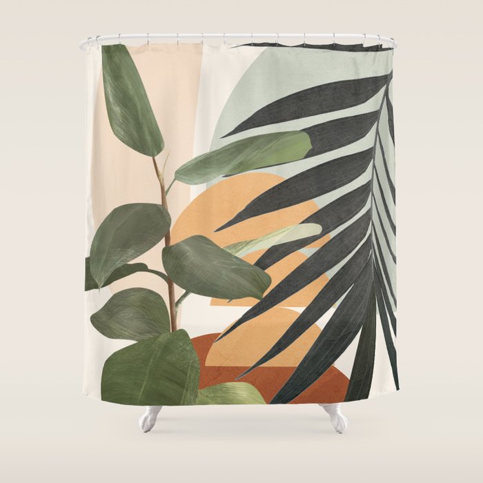Sunset Flora 03 Shower Curtain Gallery Image 1