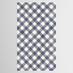 Hand Painted Blue Festive Gingham Theme Tablecloth Gallery Image 2