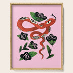 Snake with Black Roses Lunar New Year Art Serving Tray Gallery Image 1