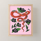 Snake with Black Roses Lunar New Year Art Mini Art Print Gallery Image 1